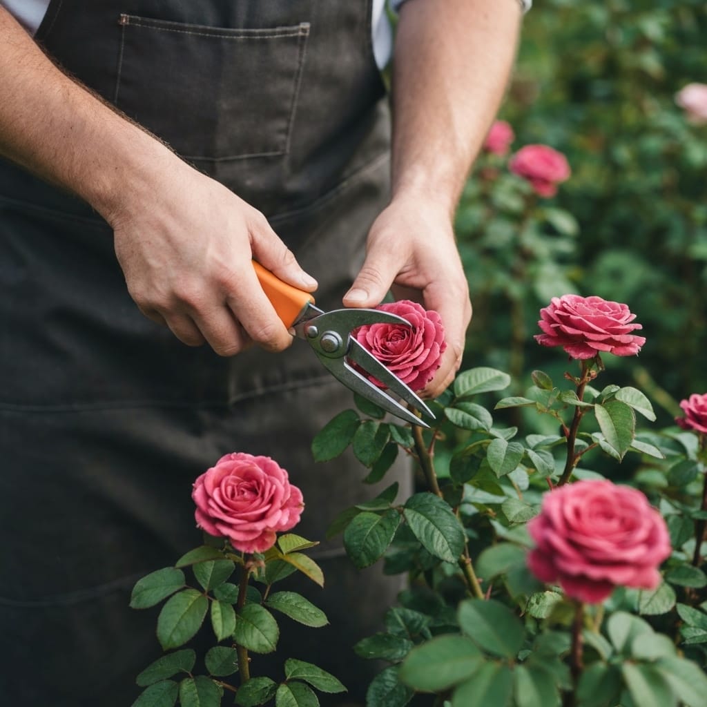 Close-up photograph of a gardener