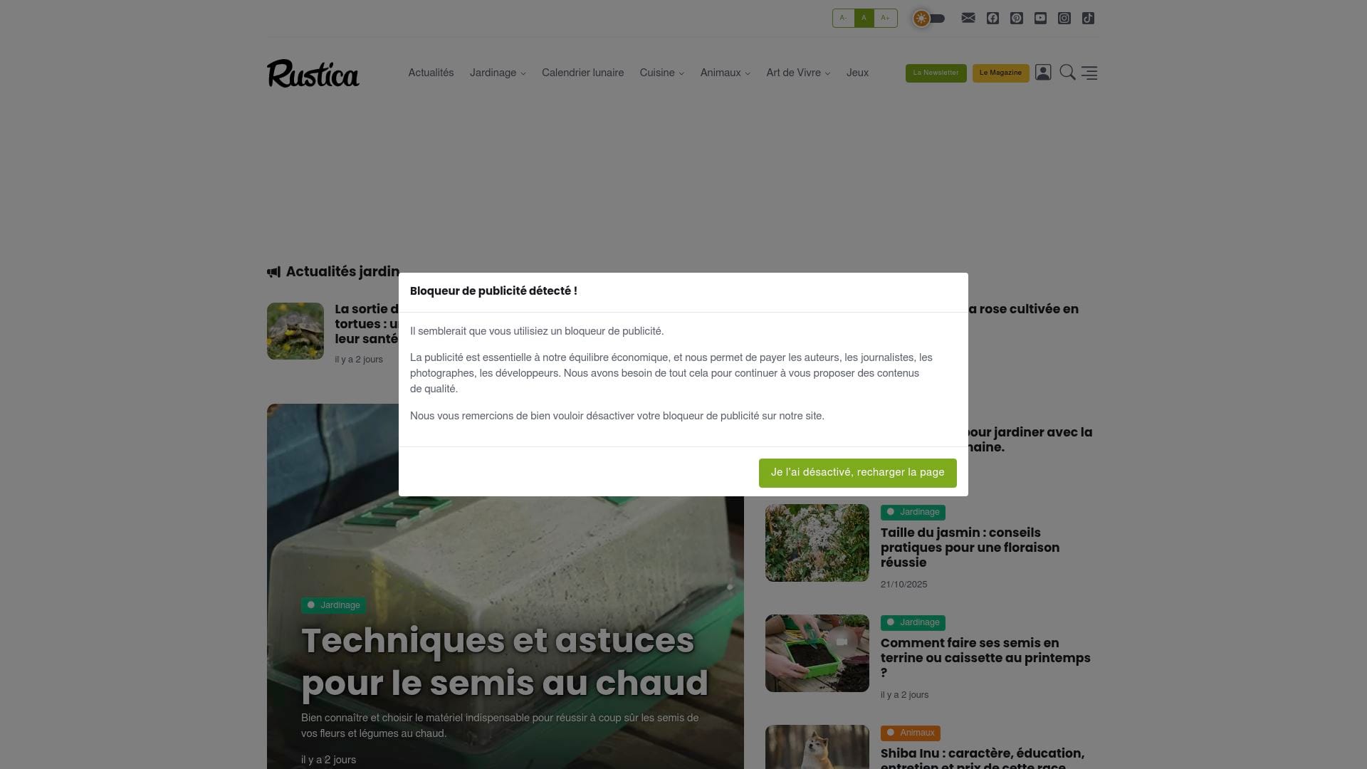 Screenshot of www.rustica.fr
