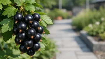 Gros plan photoréaliste sur les baies vibrantes de Colina Josta, l'arbuste hybride qui transforme votre jardin.