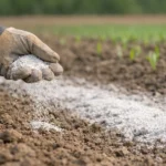 Application de chaux agricole sur sol arable pour améliorer la terre et booster les récoltes. Tutoriel transformation du sol.