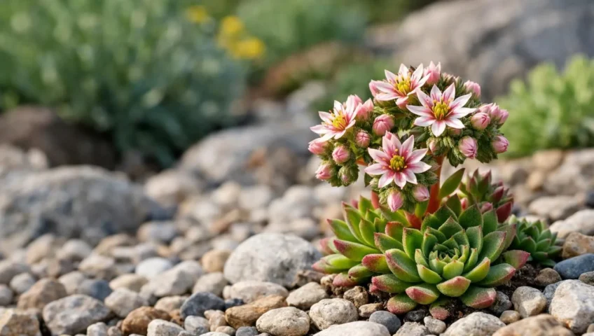 Plante de rocaille fleurie transformant un jardin sec en oasis. Idéal pour un jardin coloré toute l'année.