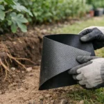 Protection efficace contre les figuier racines envahissantes: un jardinier installe une barrière anti-racines.