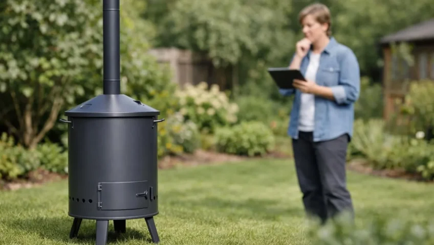 Incinerateur de jardin moderne pour la maison. Un propriétaire l'évalue avant l'achat en 2026. Guide et conseils.