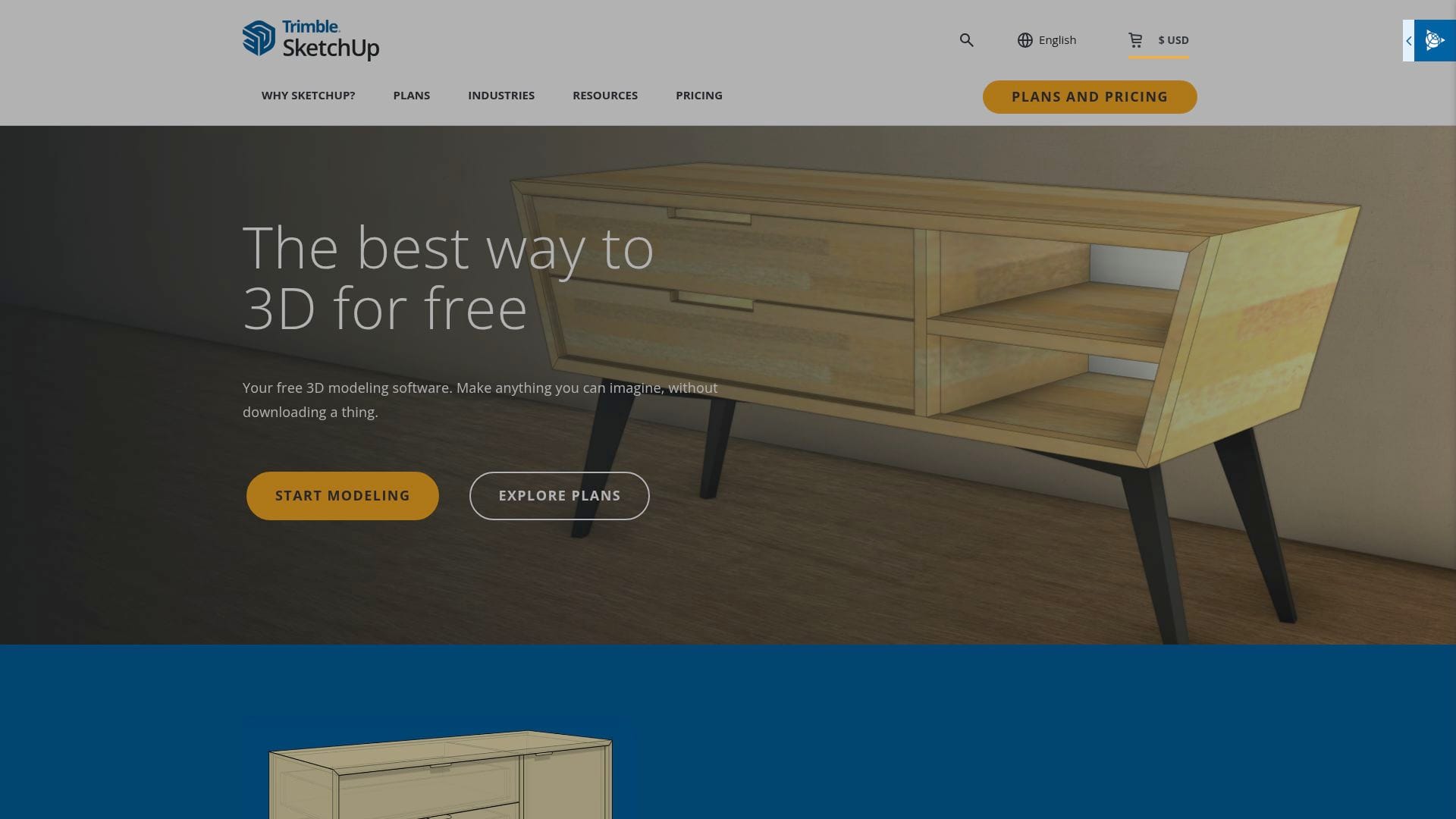 Screenshot of sketchup.trimble.com