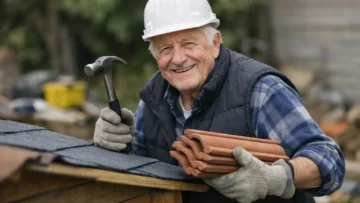 Une personne répare le toit d'un abri de jardin en 5 étapes faciles, refaire toit abri de jardin