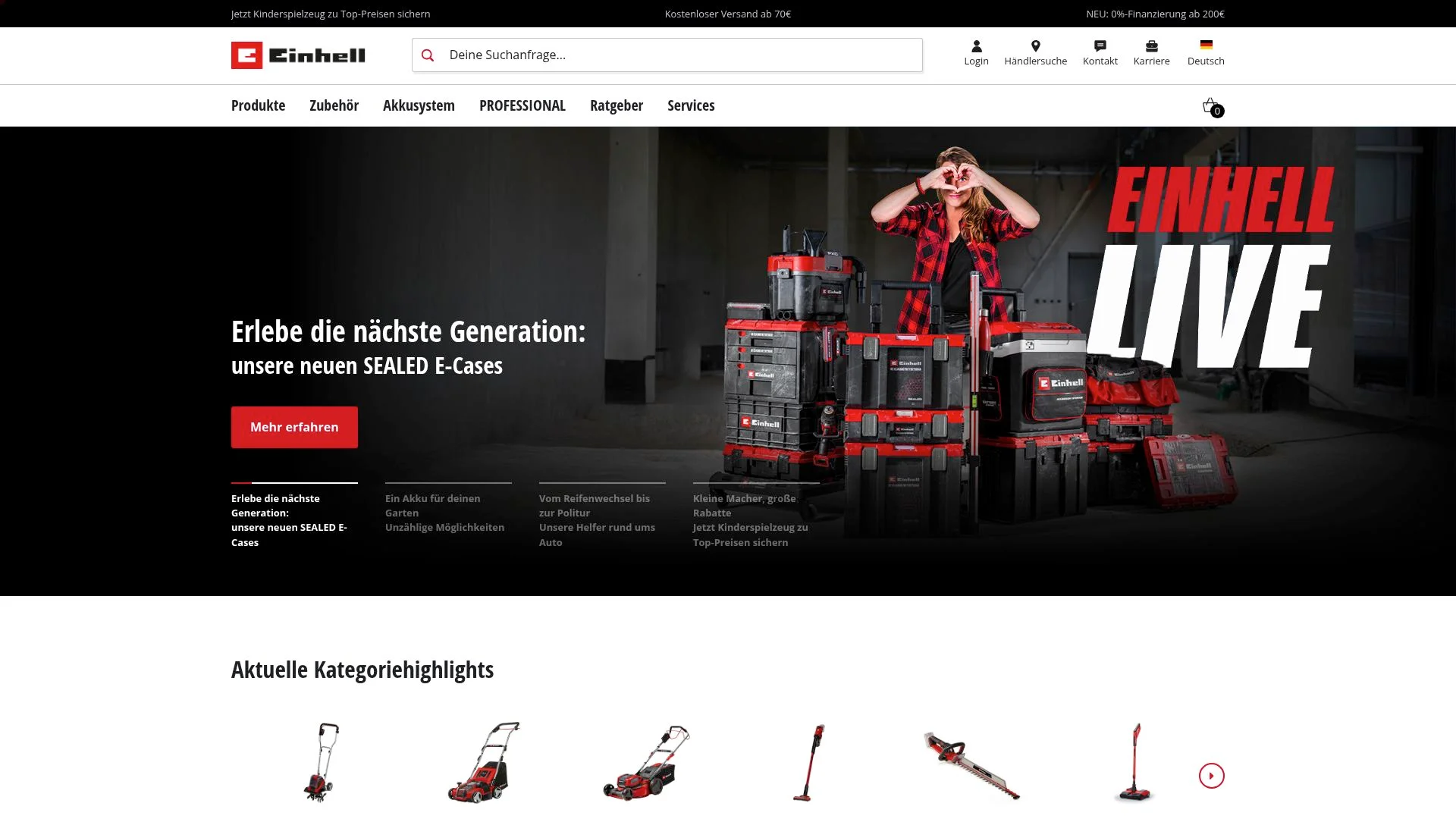 Produits de jardinage et d'entretien de la maison de la marque Einhell.